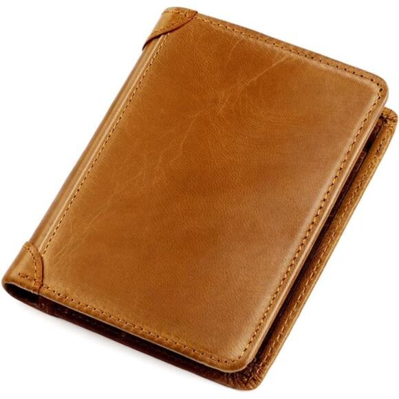 Women's Wallet RFID Blocking Chain Brown3